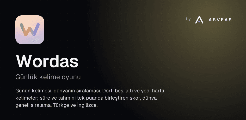 Play feature graphic — Wordas